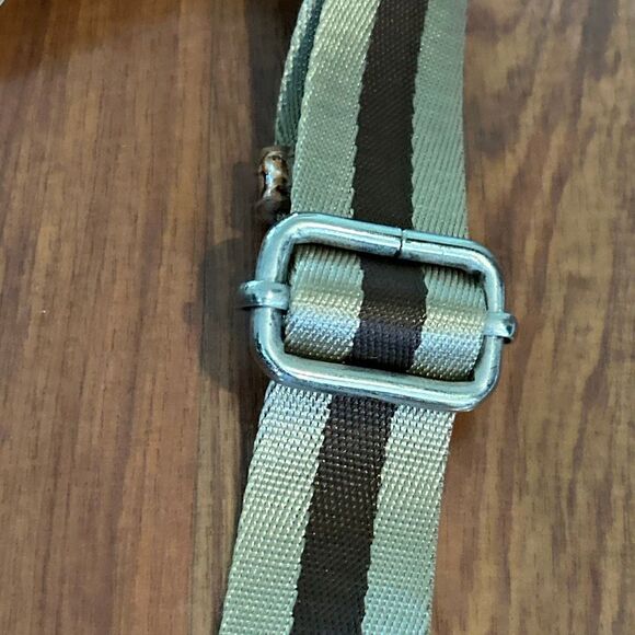 Gussaci gold brown striped purse strap  replacement strap - Picture 3 of 5